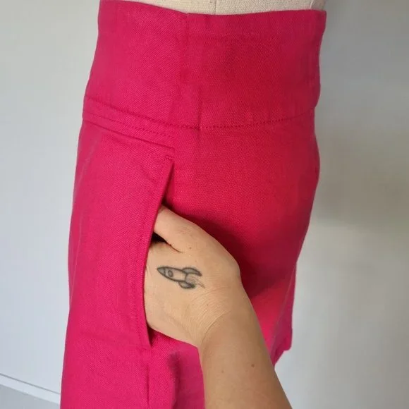 Country Road Hot Pink Cotton Faux Wrap A-Line Mini Skirt Y2K Size 10 - Picture 6 of 7